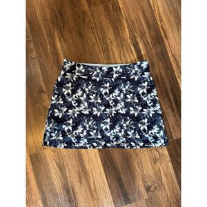 Colorado Clothing Tranquility Small Skort Skirt Navy & Sky Blue Flower Print‎